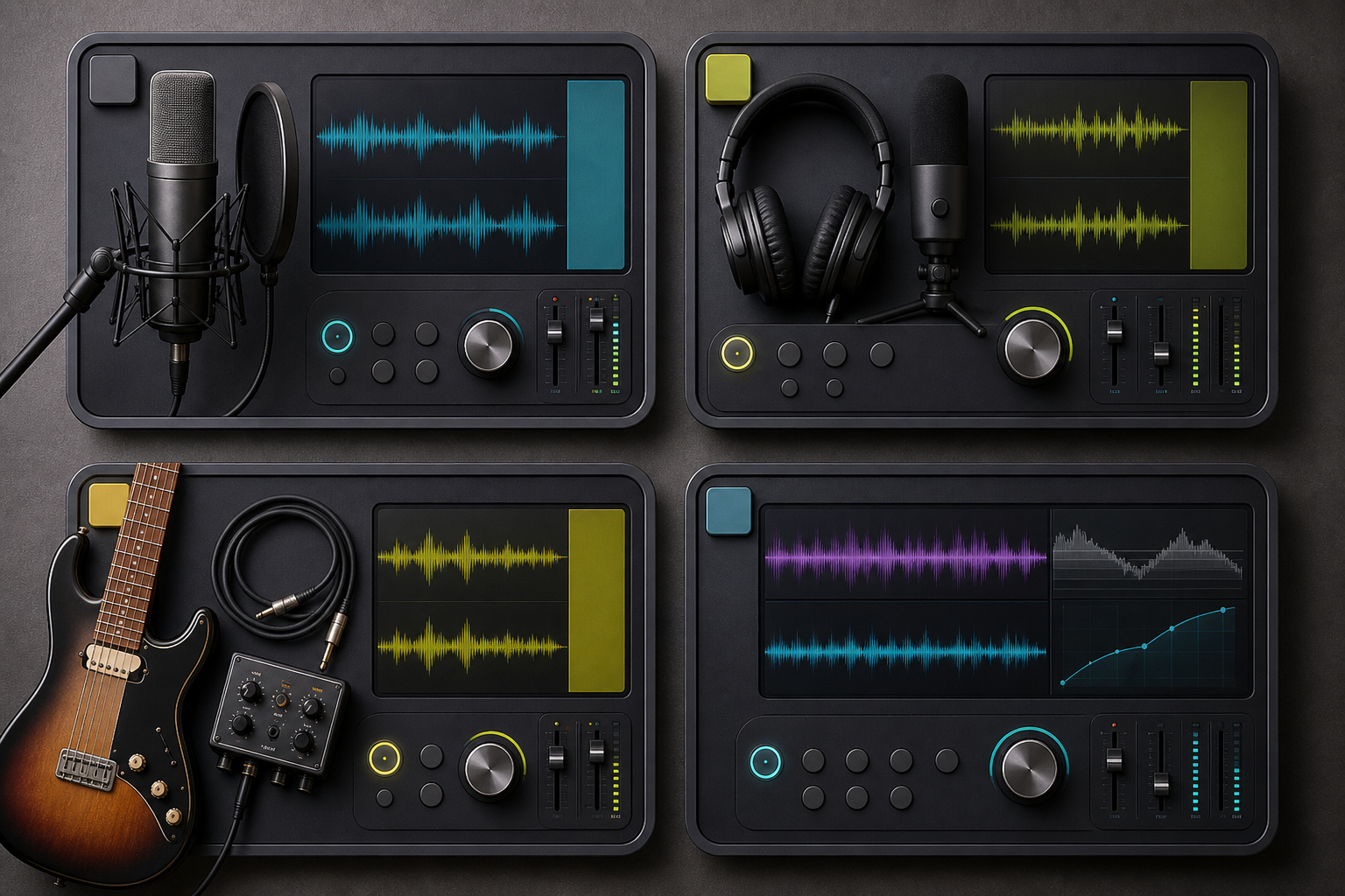 Postazione microfonica per registrazione voce e podcast